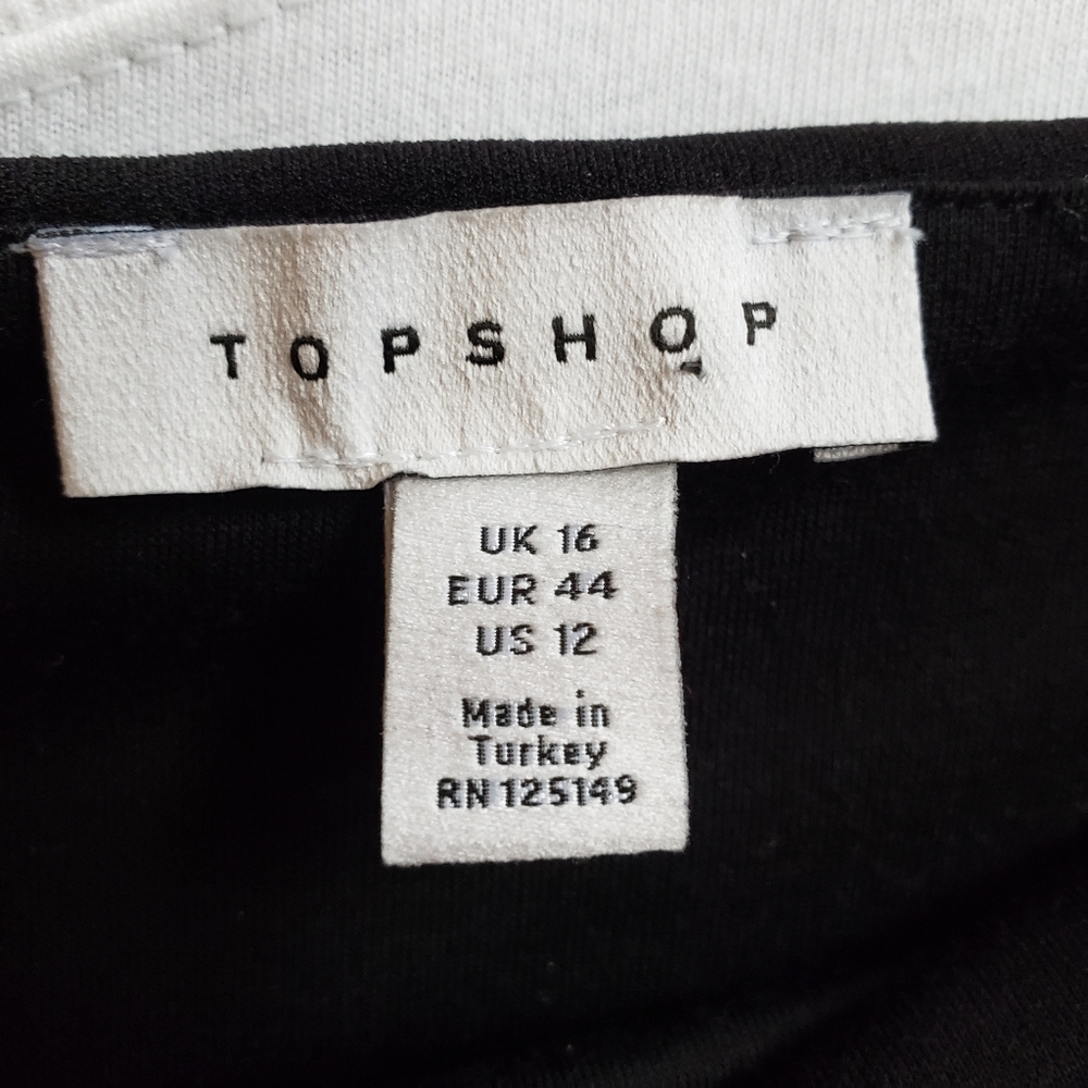 NWOT Topshop strapless twist bow black midi dress 12 - Picture 7 of 7